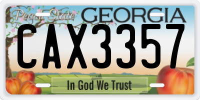 GA license plate CAX3357