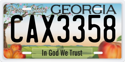 GA license plate CAX3358