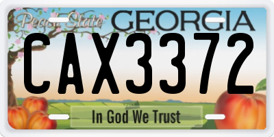 GA license plate CAX3372