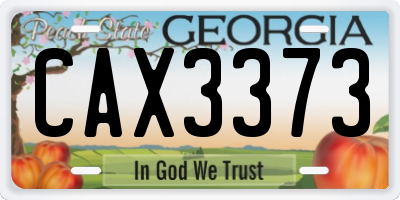 GA license plate CAX3373