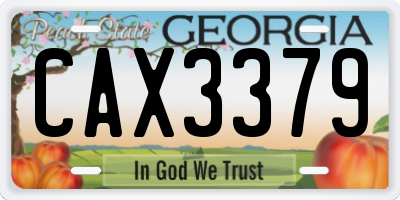 GA license plate CAX3379