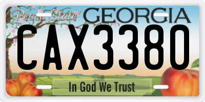 GA license plate CAX3380