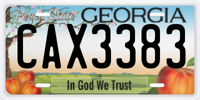 GA license plate CAX3383