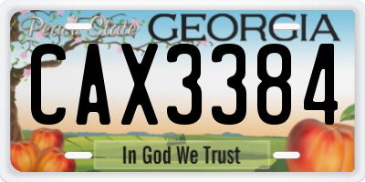 GA license plate CAX3384