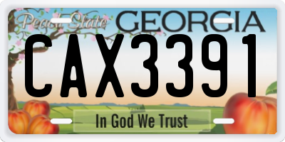 GA license plate CAX3391