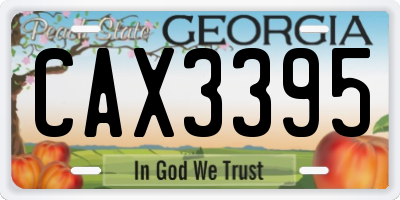 GA license plate CAX3395