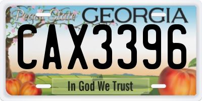 GA license plate CAX3396