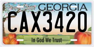 GA license plate CAX3420