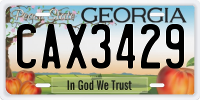 GA license plate CAX3429