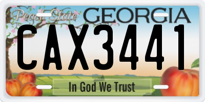 GA license plate CAX3441