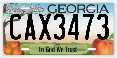 GA license plate CAX3473