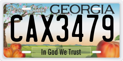GA license plate CAX3479