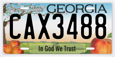 GA license plate CAX3488