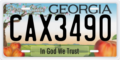 GA license plate CAX3490