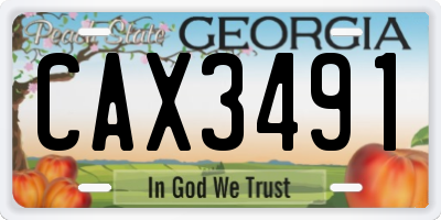 GA license plate CAX3491