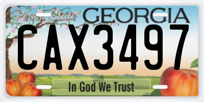 GA license plate CAX3497