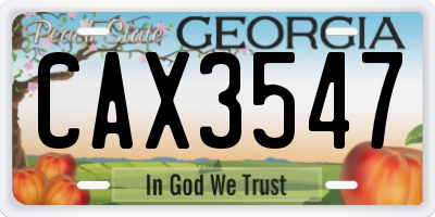 GA license plate CAX3547