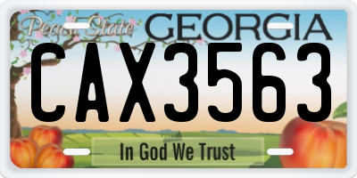 GA license plate CAX3563