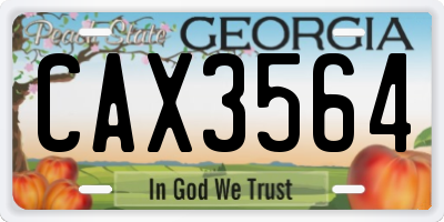 GA license plate CAX3564