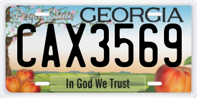 GA license plate CAX3569