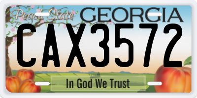 GA license plate CAX3572