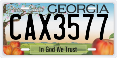 GA license plate CAX3577