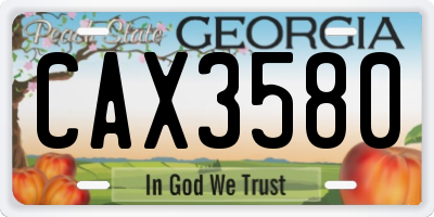 GA license plate CAX3580
