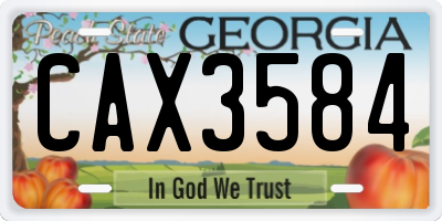 GA license plate CAX3584