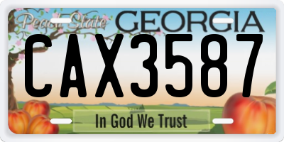 GA license plate CAX3587