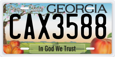 GA license plate CAX3588