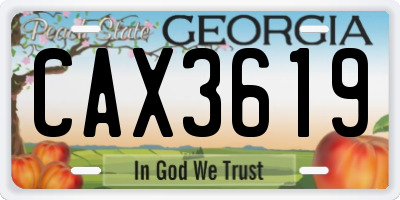 GA license plate CAX3619