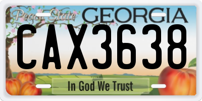 GA license plate CAX3638