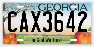 GA license plate CAX3642