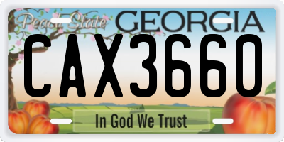 GA license plate CAX3660