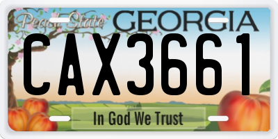 GA license plate CAX3661