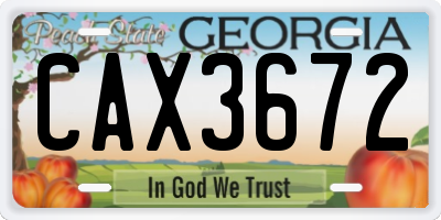 GA license plate CAX3672