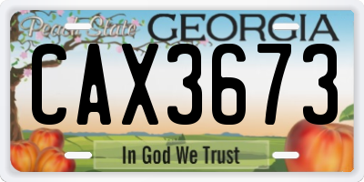 GA license plate CAX3673