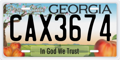 GA license plate CAX3674