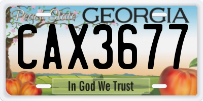 GA license plate CAX3677