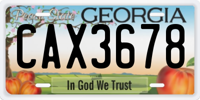 GA license plate CAX3678