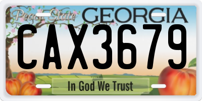 GA license plate CAX3679