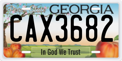 GA license plate CAX3682