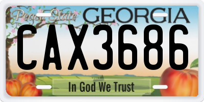 GA license plate CAX3686