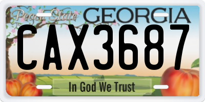 GA license plate CAX3687