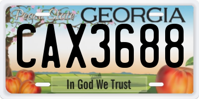 GA license plate CAX3688