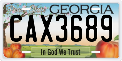 GA license plate CAX3689