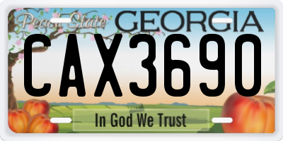 GA license plate CAX3690