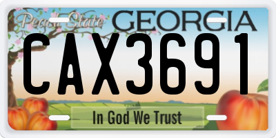 GA license plate CAX3691