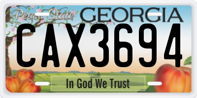 GA license plate CAX3694