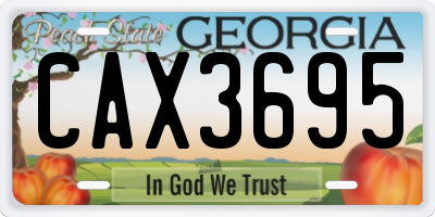 GA license plate CAX3695